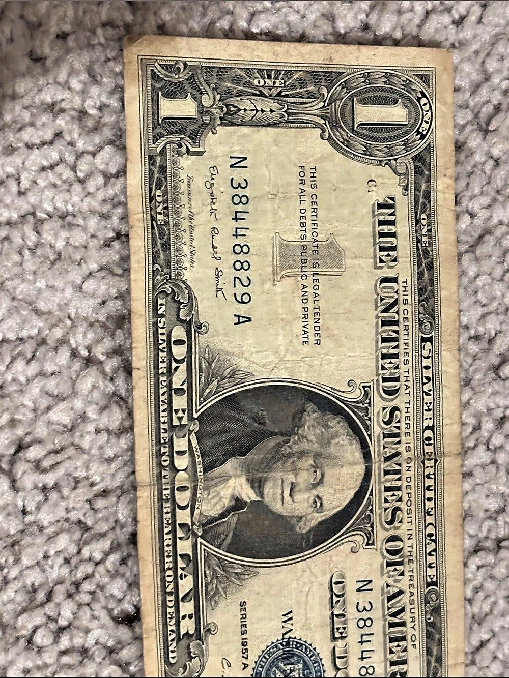 1937A Series $1 Silver Certificate Vintage One Dollar Silver Certificate